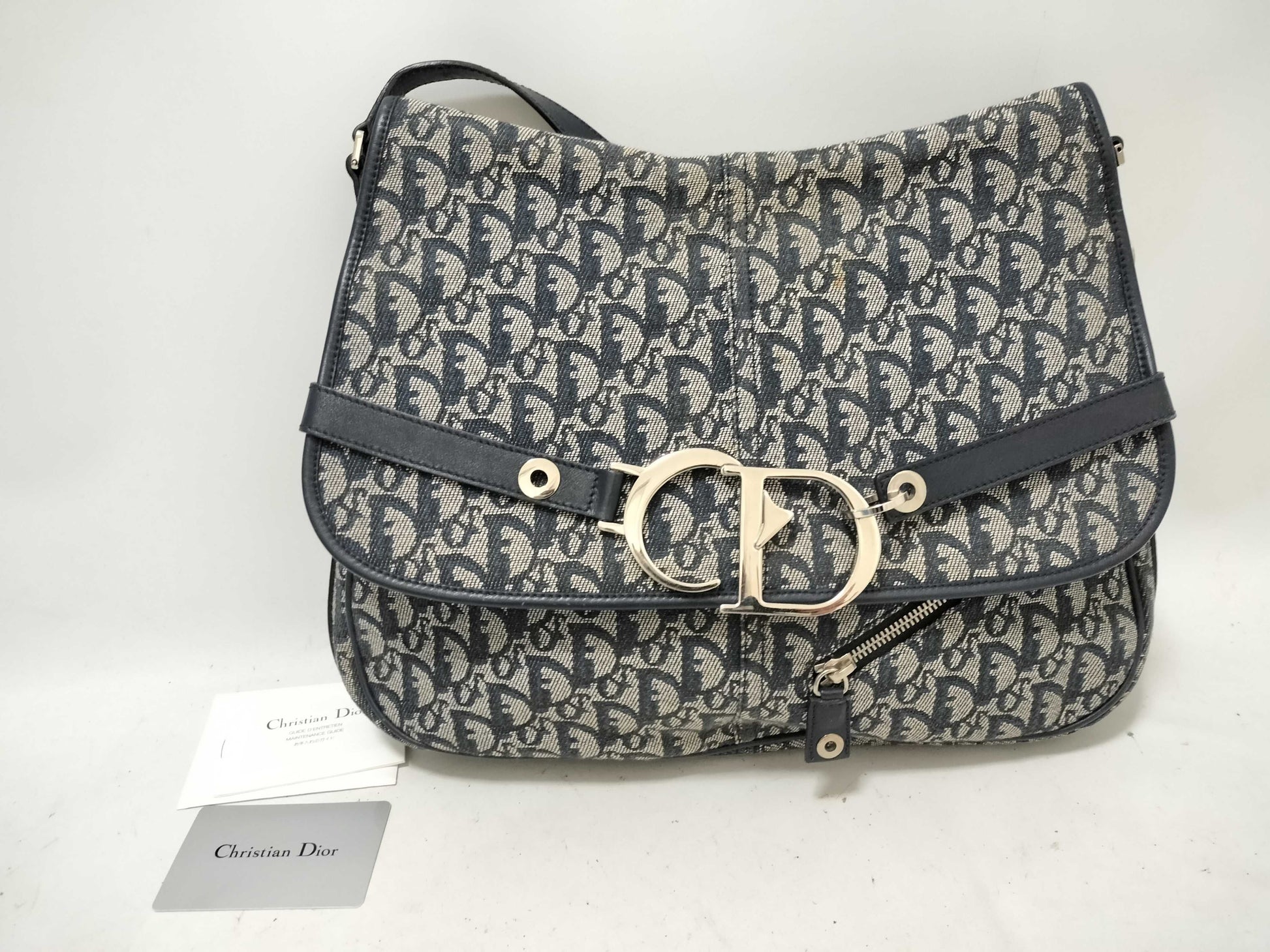 Dior Trotter Shoulder Bag, Trotter Canvas Navy