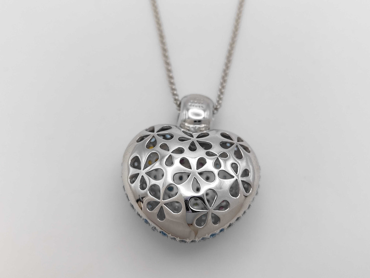 Colored Stone D0.19ct K18 25.4g Necklace 