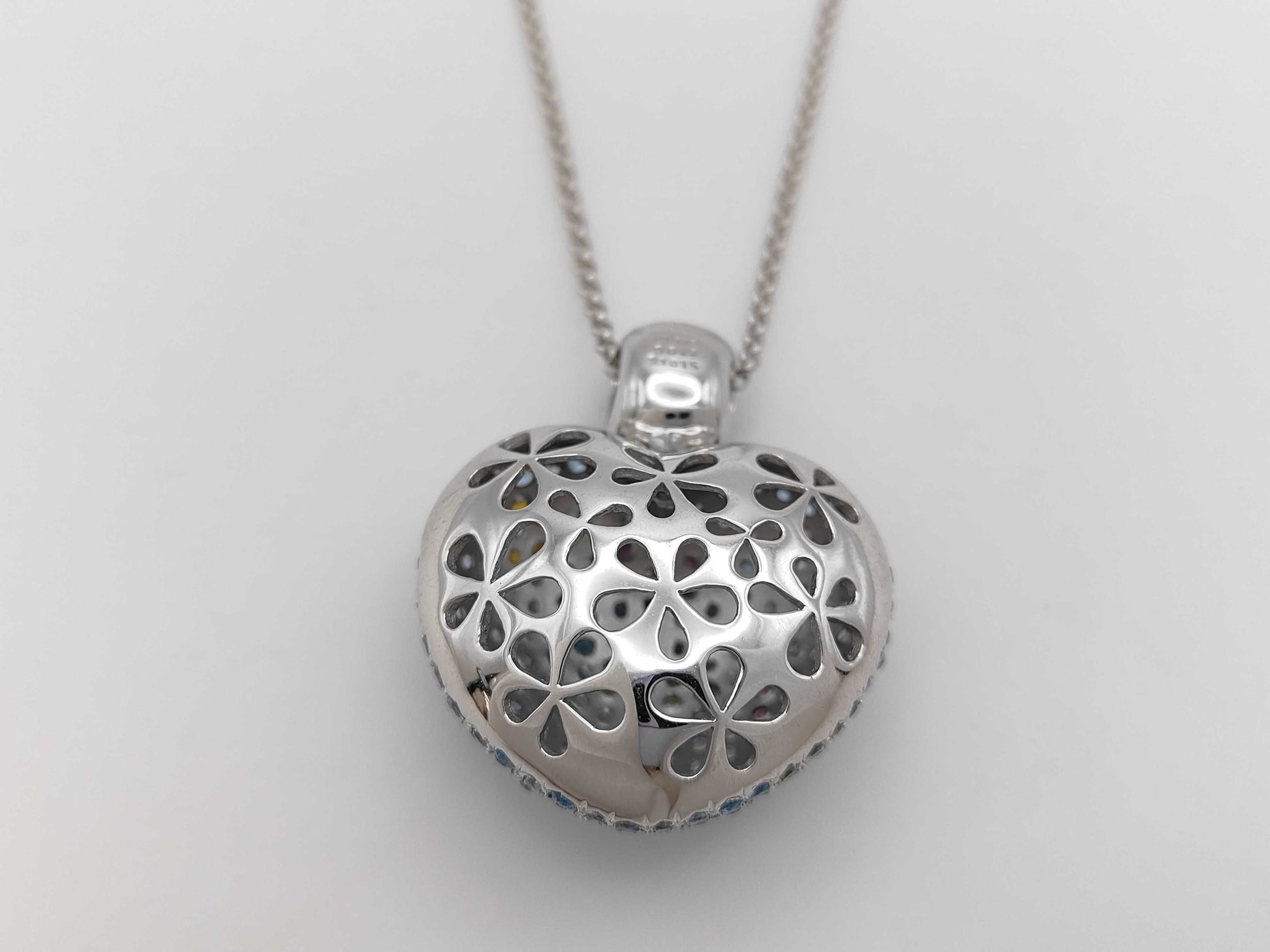 Colored Stone D0.19ct K18 25.4g Necklace 