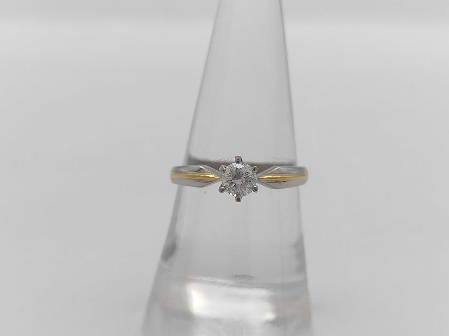 D0.358ct Pt900/K18 3.3g Ring 