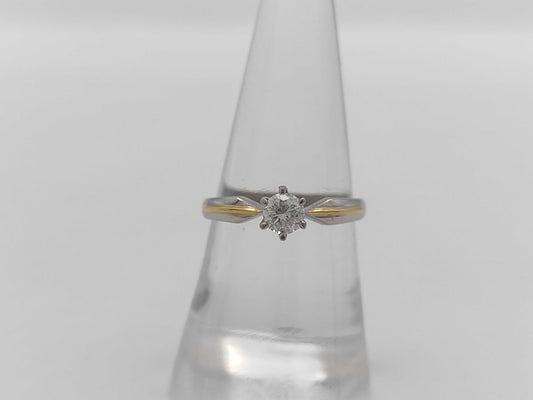 D0.358ct Pt900/K18 3.3g Ring 