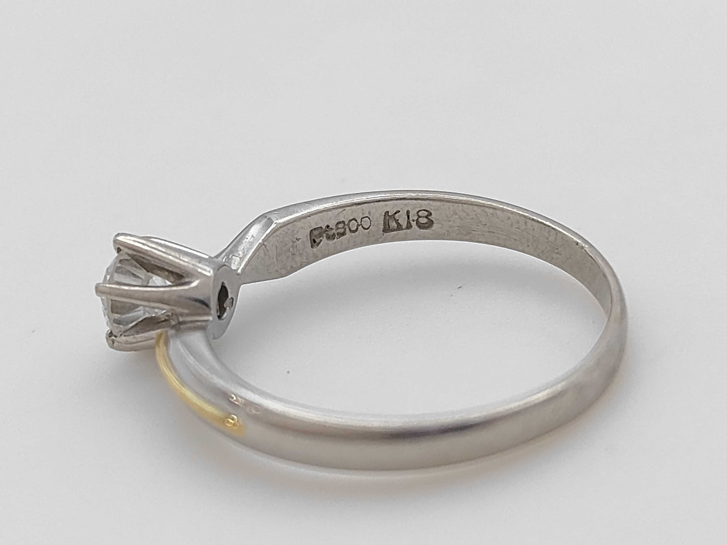 D0.358ct Pt900/K18 3.3g Ring 