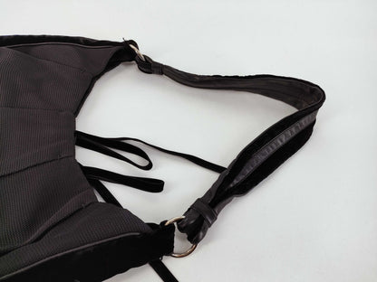 SAINT LAURENT Canvas Velvet Logo Mombasa Style Shoulder Bag