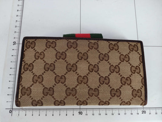 GUCCI GG Canvas GUCCI Gucci Long Wallet GG Canvas Sherry Line Wallet