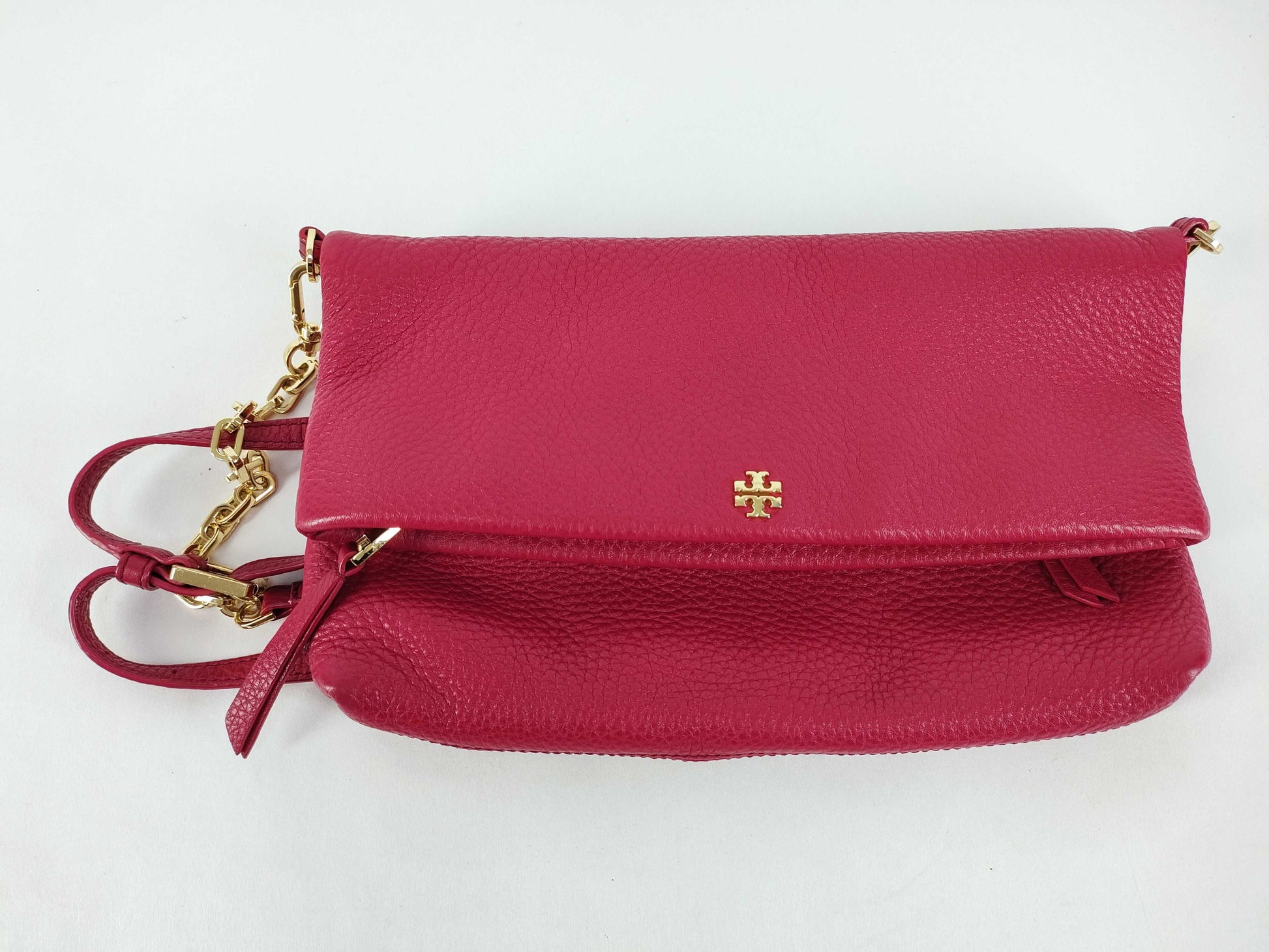 Tory Burch Shoulder Bag, Pink Leather with Chain Shoulder Bag