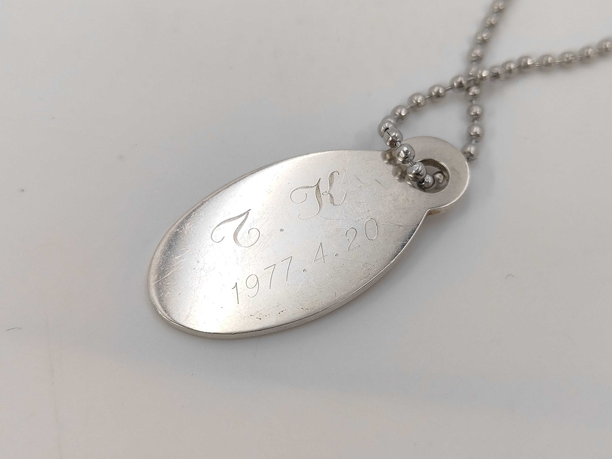 Tiffany & Co. Tiffany Return to Oval Necklace, Silver, Ball Chain, Non-Original Chain Necklace