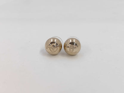 CHANEL B21S Coco Mark Gold Ball Earrings