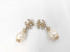 CHANEL A11C GP Swing Pearl Coco Mark Earrings
