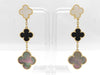 Van Cleef & Arpels Magic Alhambra Shell and Onyx Earrings in Yellow Gold 750, 18.1g 