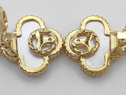 Van Cleef & Arpels Magic Alhambra Shell and Onyx Earrings in Yellow Gold 750, 18.1g 