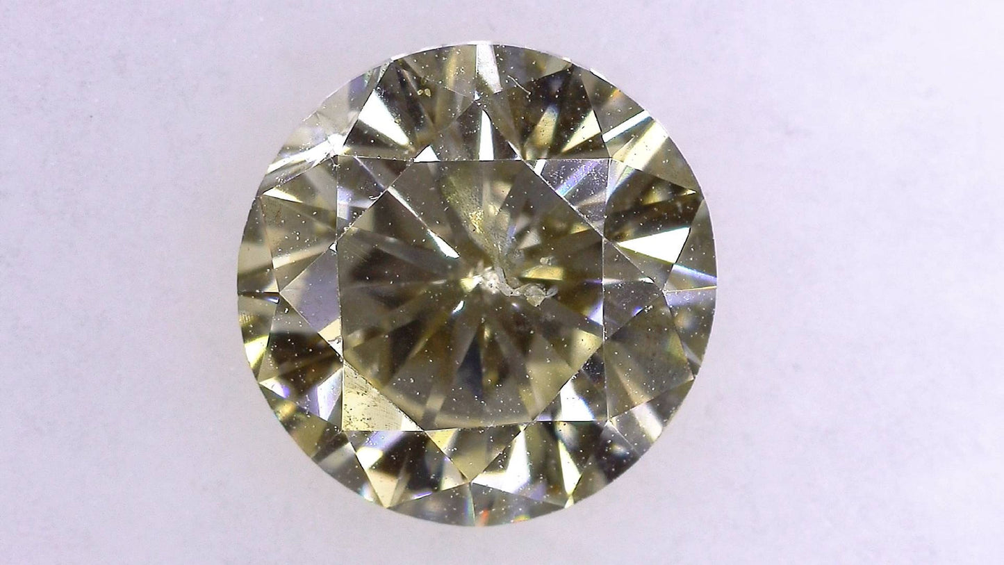 1.543ct UNDER S) LIGHT YELLOW I-1 FAIR/GOLD/FR VERY STRONG BLUE NATURAL 7.13-7.29X4.47mm LDH Loose Diamond