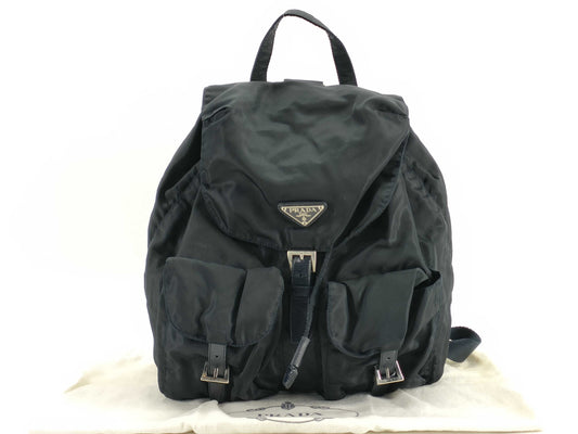PRADA Nylon PRADA TESSUTO Double Pocket Backpack Nero BZ0003 59 Backpack