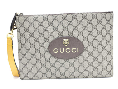 GUCCI GG Supreme Tiger Head Clutch Bag