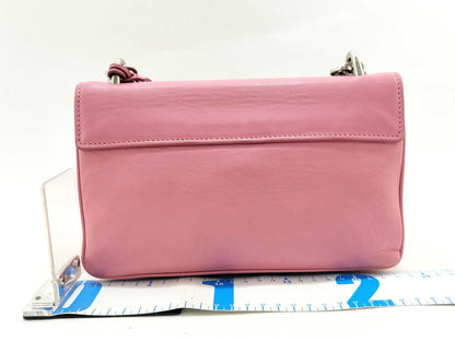 PRADA PRADA Prada Leather Chain Shoulder Bag Pink Shoulder Bag
