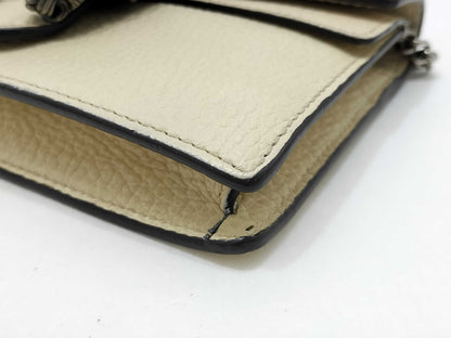 GUCCI GUCCI Gucci Dionysus Leather Clutch Bag Beige Clutch Bag