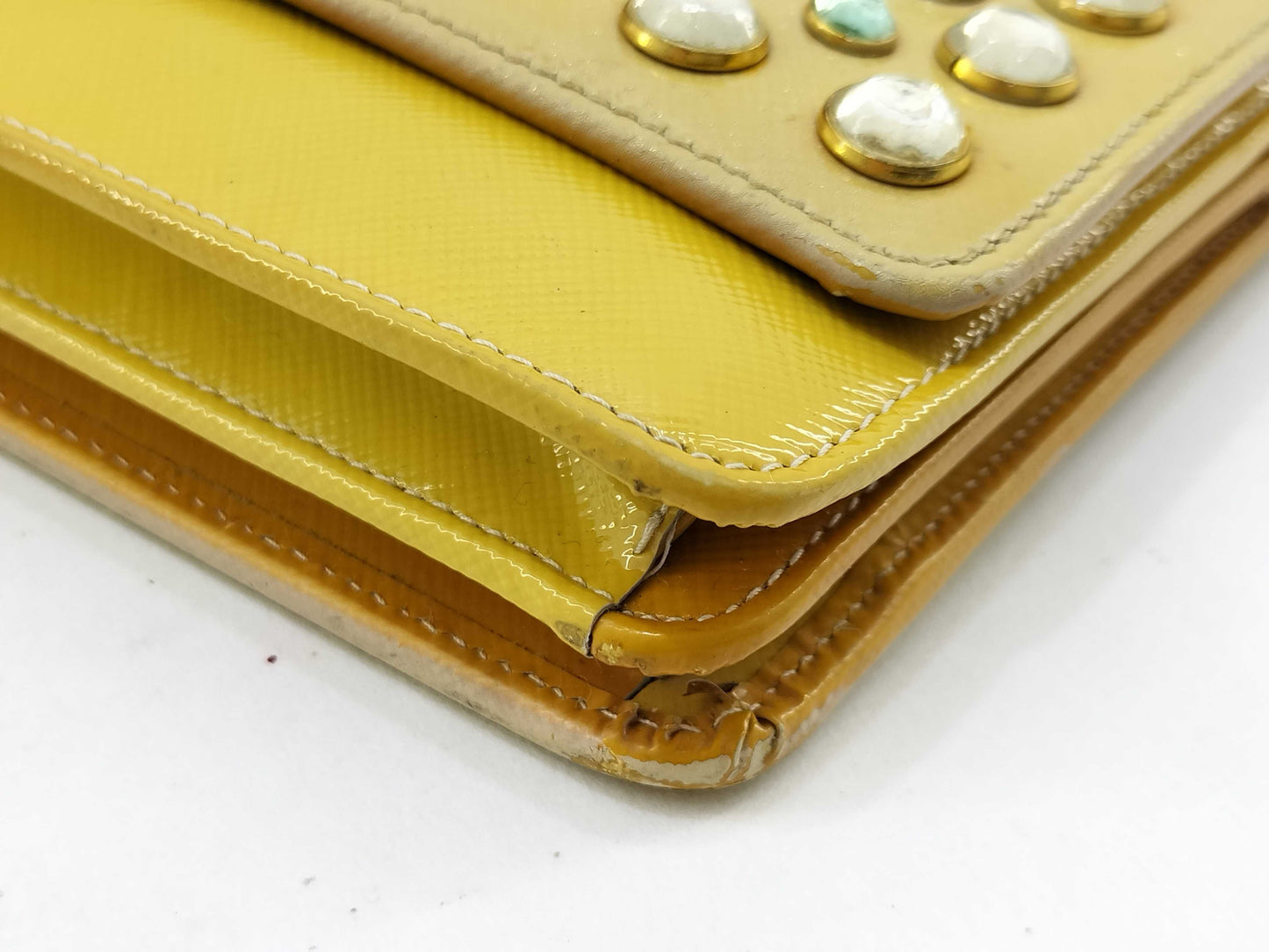 PRADA Prada Chain Shoulder Bag Yellow Clutch Bag