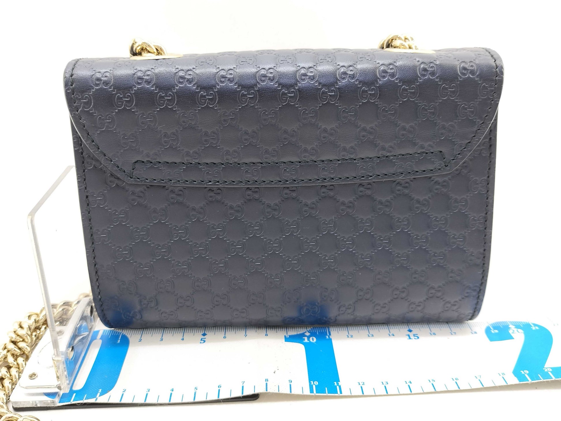 GUCCI Emily Micro Guccissima Horsebit Shoulder Bag in Black