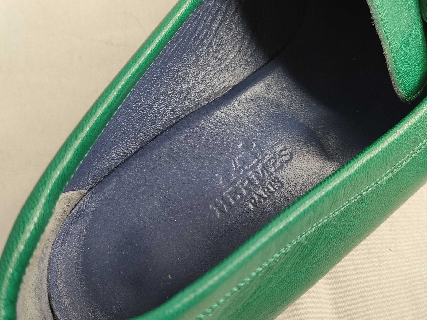 HERMES Hermes Loafers Green Size 37.5