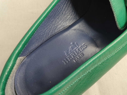 HERMES Hermes Loafers Green Size 37.5