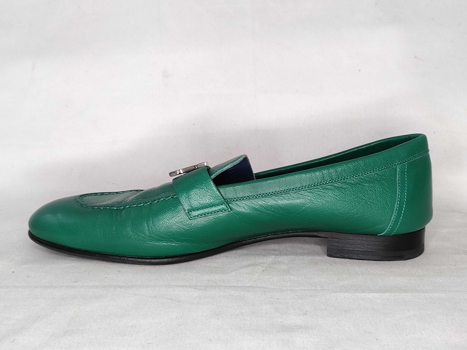 HERMES Hermes Loafers Green Size 37.5