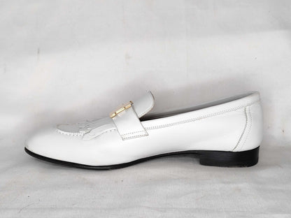 HERMES Hermes Loafers White Size 36 Fringe Loafers