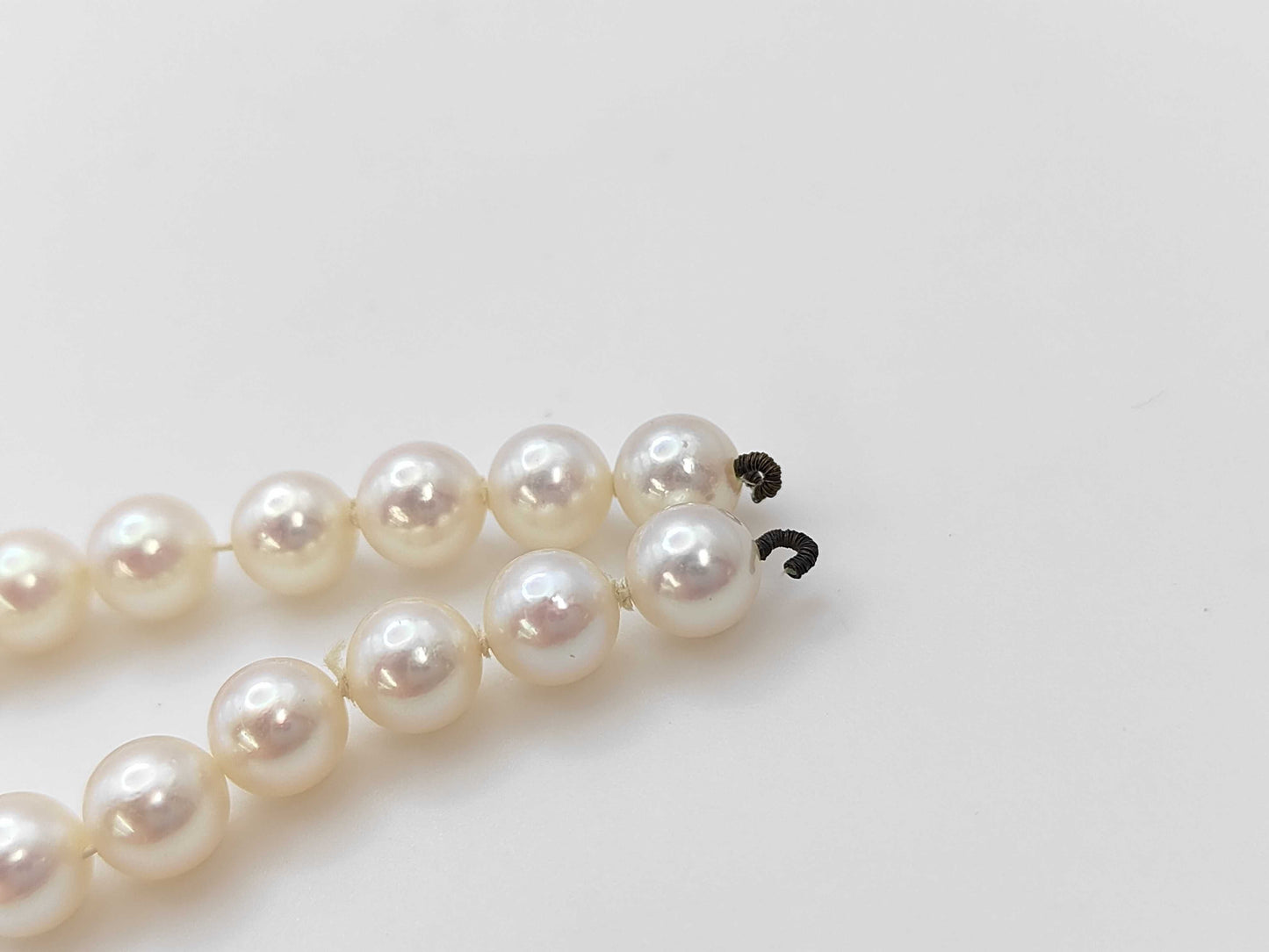 MIKIMOTO Pearl Necklace, Diameter 6.5-6.8m, Silver, 25.5g 