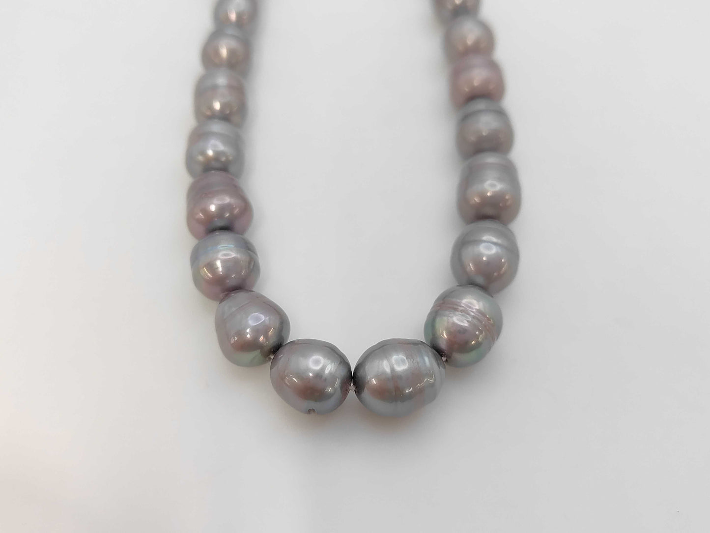 Semi-Round Pearl Necklace, Diameter: Approx. 8.8-10.1mm, Sterling Silver, 50.9g 