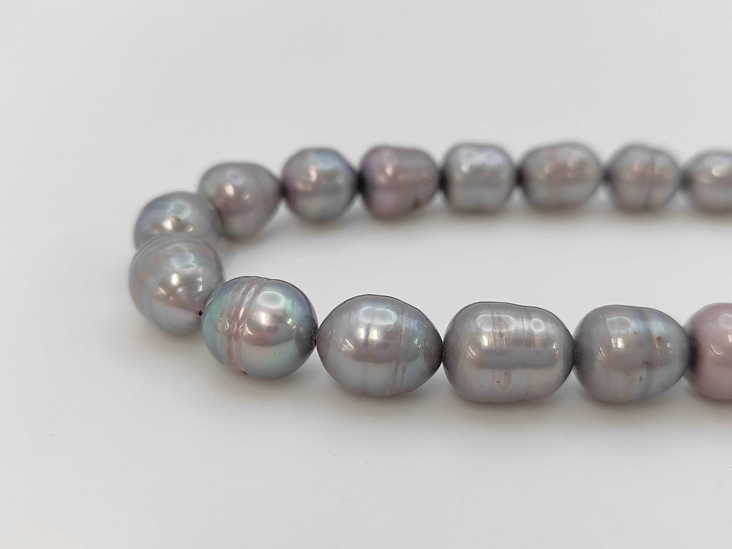 Semi-Round Pearl Necklace, Diameter: Approx. 8.8-10.1mm, Sterling Silver, 50.9g 