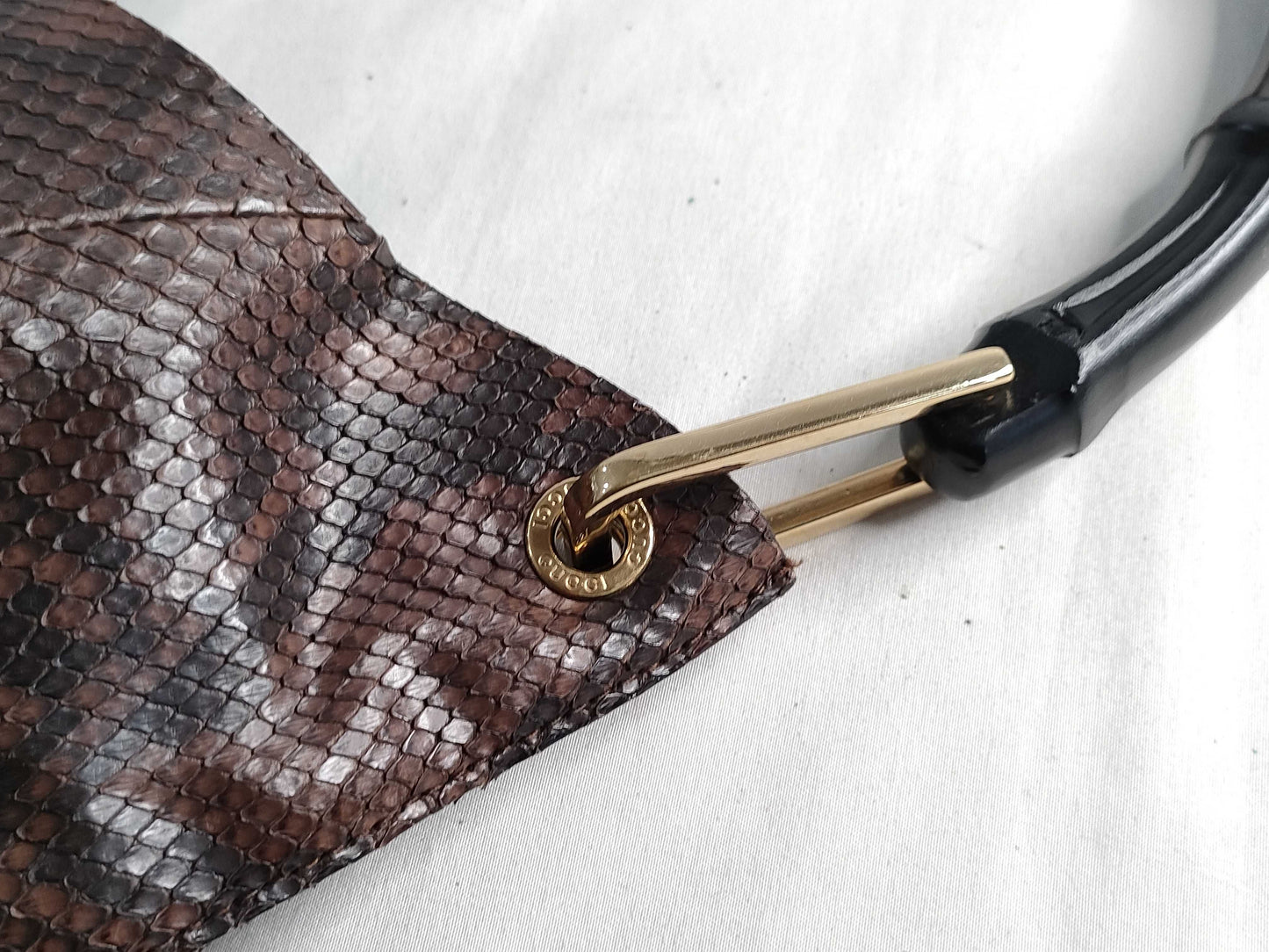 GUCCI Bamboo GUCCI Gucci Bamboo Shoulder Bag Python Shoulder Bag