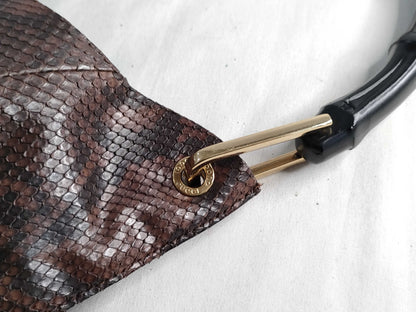 GUCCI Bamboo GUCCI Gucci Bamboo Shoulder Bag Python Shoulder Bag
