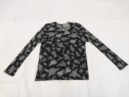 ISSEY MIYAKE Pleats Please all-over print cardigan top
