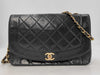 CHANEL Matelasse Lambskin Single Flap Single Chain Bag with Diana Flap, Black with Gold Hardware, 2808432, No. 2 Shoulder Bag