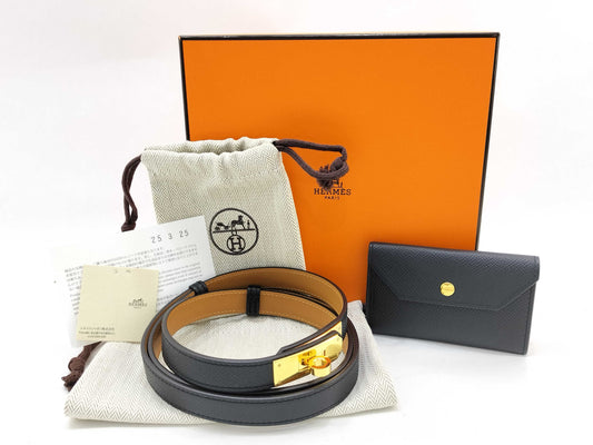 HERMES Kelly Hermes Kelly Pocket K Stamp Noir Pouch