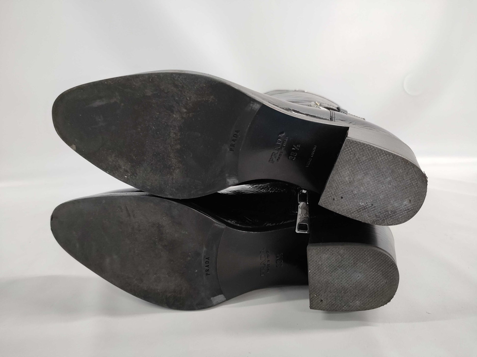 PRADA Enamel Long Boots 381/2 Other Shoes