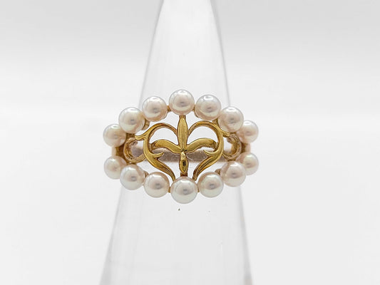 MIKIMOTO Pearl Ring, Diameter approx. 3.0-3.4mm, 18K Gold, 4.9g 