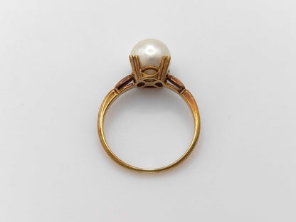 MIKIMOTO Pearl Ring, Diameter: Approx. 8.4mm, 14K Gold, 3.0g 