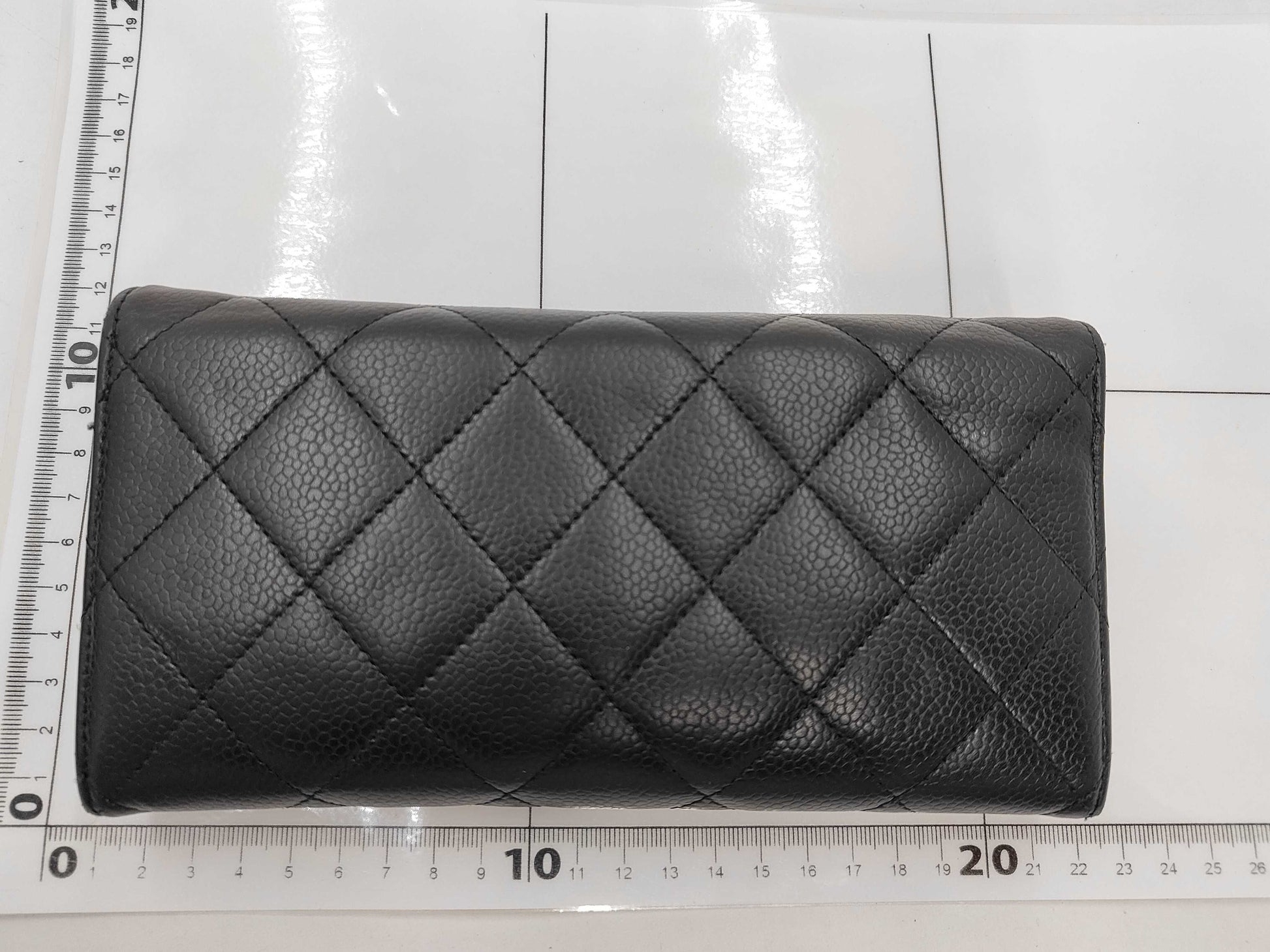 CHANEL Matelasse Caviar Leather Tri-Fold Long Wallet