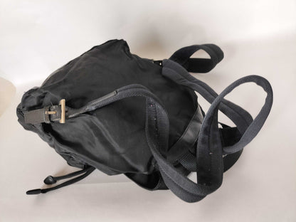 PRADA Nylon Prada Mini Backpack with Triangle Logo, Black