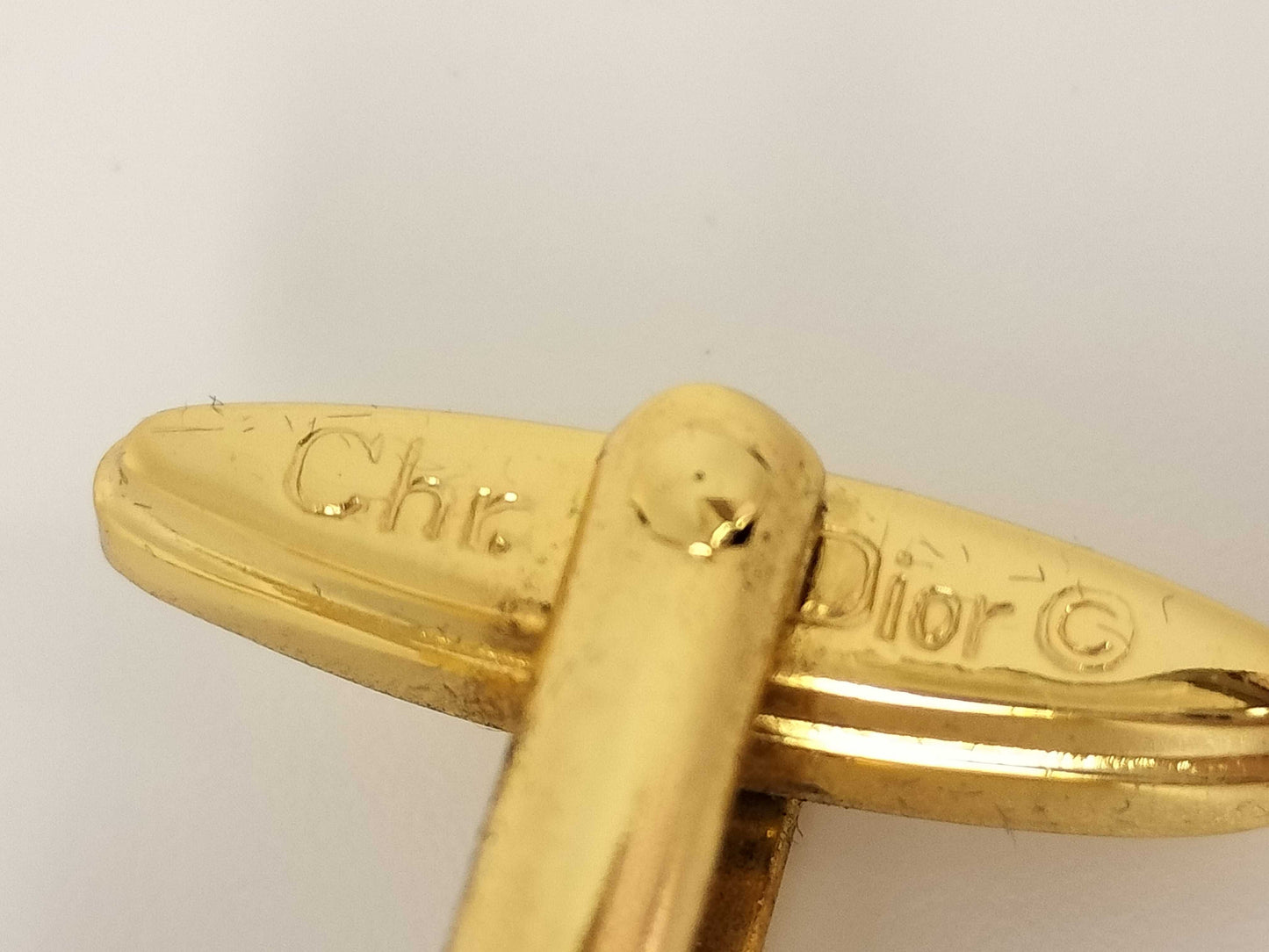 Dior Christian Dior Cufflinks Gold Color Tie Clip Cufflinks