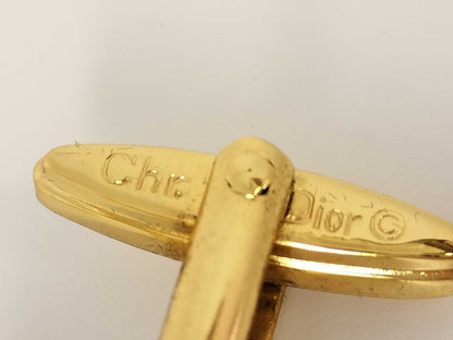 Dior Christian Dior Cufflinks Gold Color Tie Clip Cufflinks