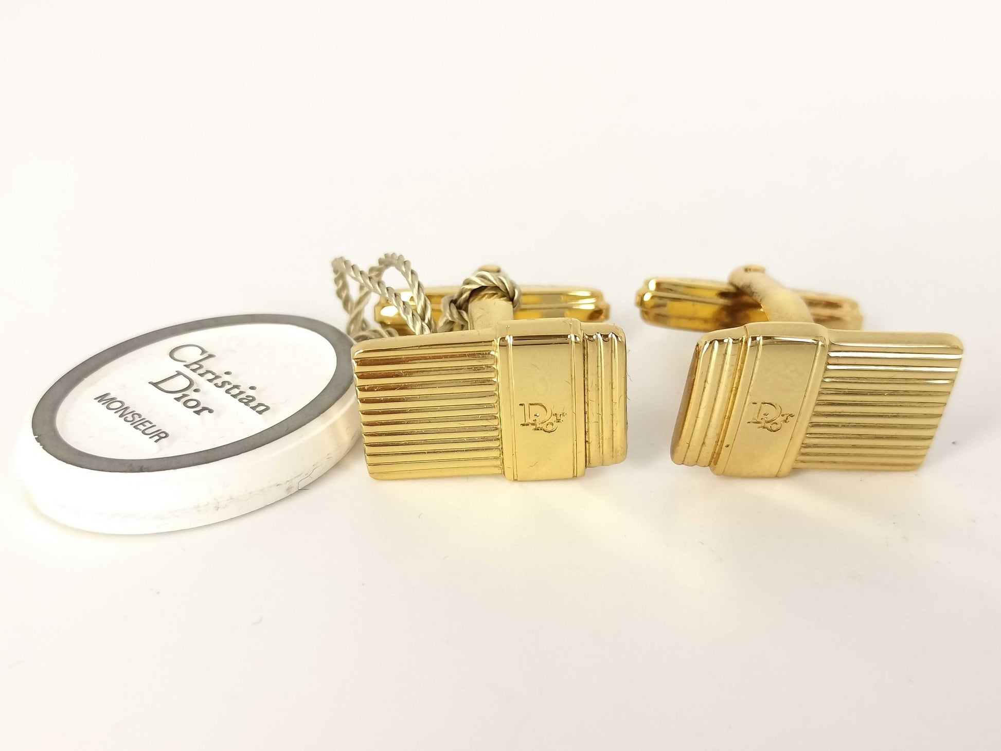 Dior Christian Dior Cufflinks Gold Color Tie Clip Cufflinks