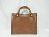 GUCCI Bamboo Handbag Bamboo Handle Leather Brown Tote Bag