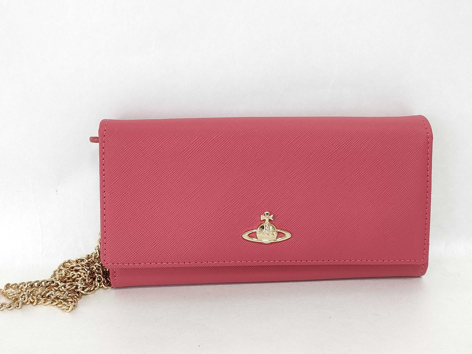Vivienne Westwood Pink Chain Shoulder Wallet