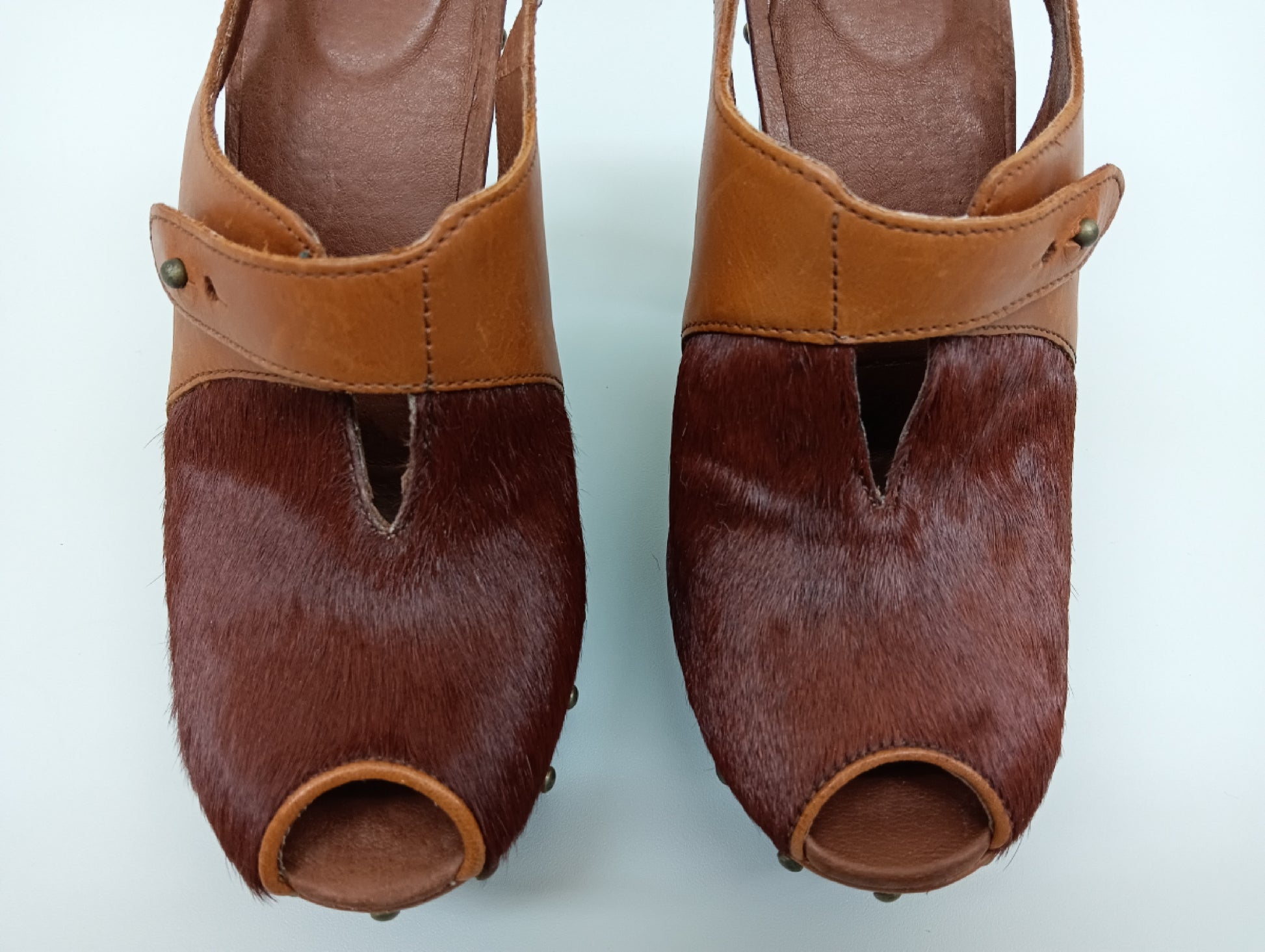 UGG Leather and Harako Sandals, Brown, Size 6