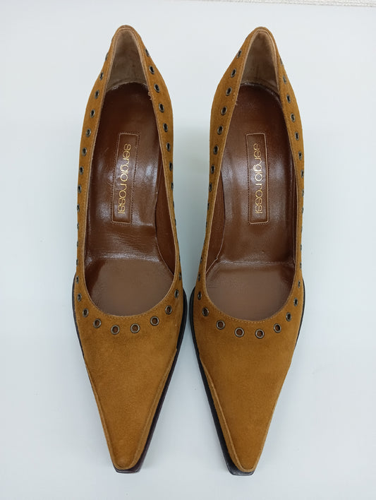 Sergio Rossi Leather Pumps Brown Size 36 1/2