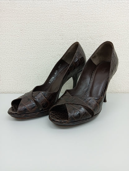 Hugo Boss Leather Sandals Brown Size 36 1/2 Pumps