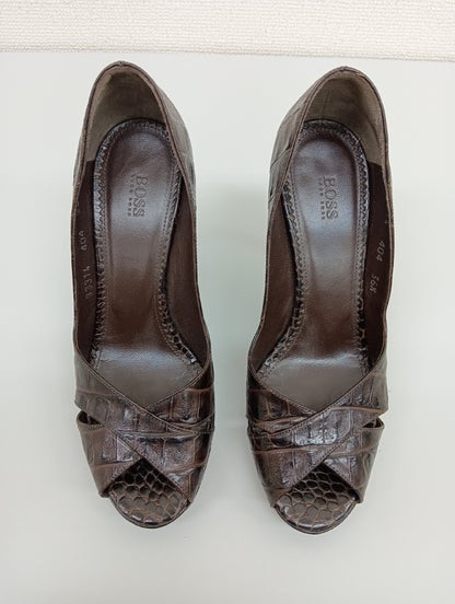 Hugo Boss Leather Sandals Brown Size 36 1/2 Pumps