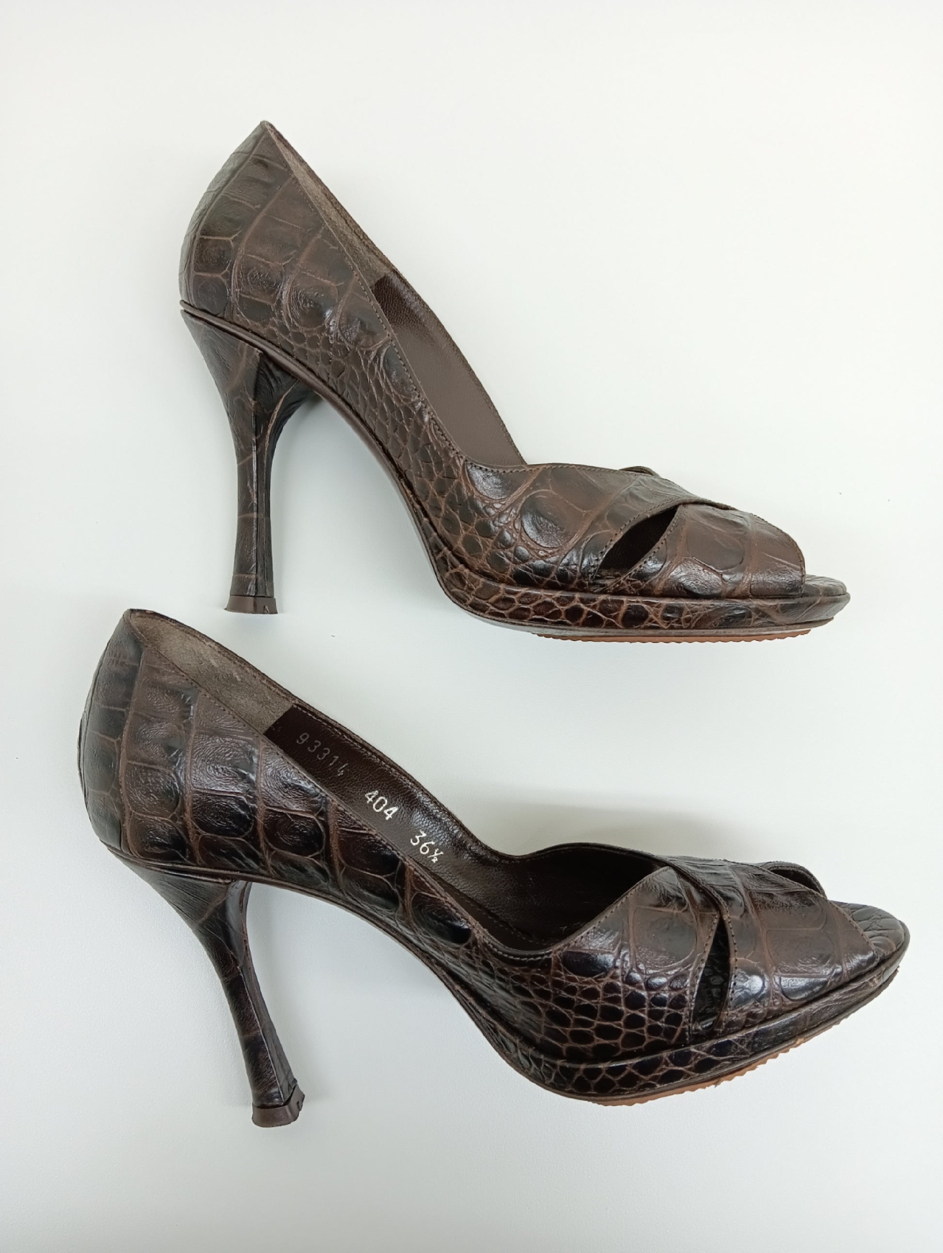 Hugo Boss Leather Sandals Brown Size 36 1/2 Pumps