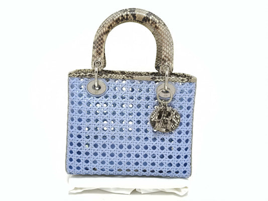 Dior Lady Dior Christian Dior Christian Dior Lady Dior Python Leather Handbag Tote Bag