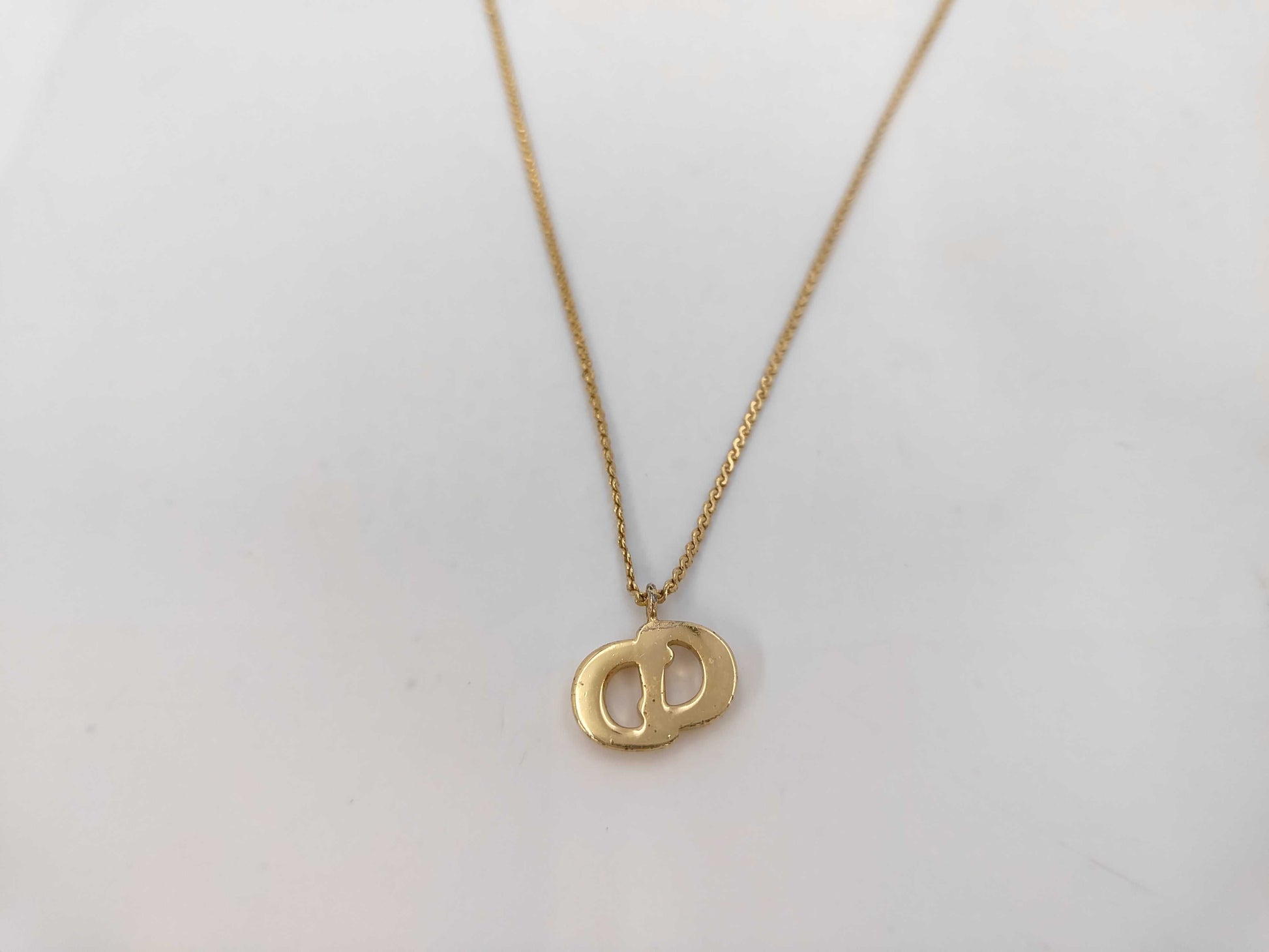 Dior CD logo rhinestone necklace